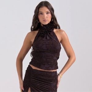 House of CB Black Halter Top